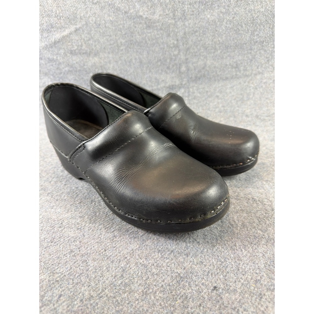 L.L.‎ Bean Leather Clogs Women 38 Black Comfort Slip On Professional Shoes